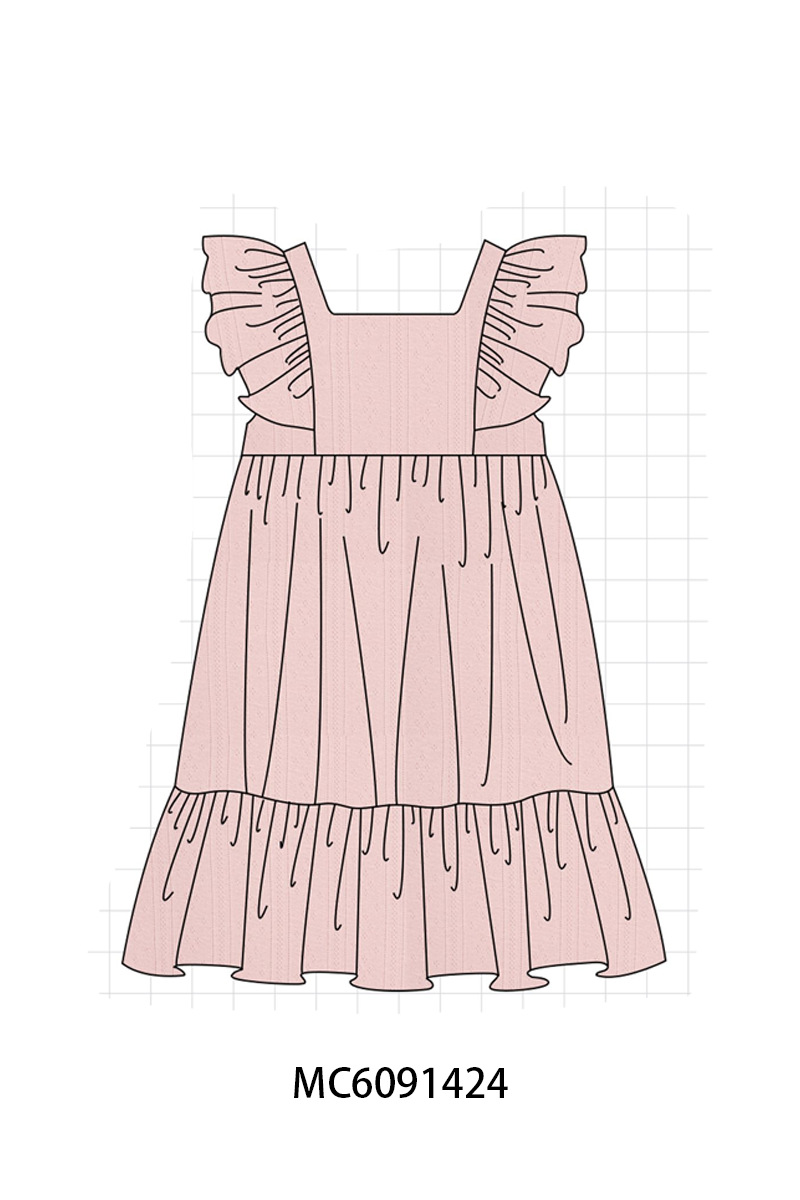 PO107 Dusty pink jacquard ruffle collection  ETA MARCH