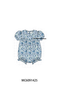 PO107 Blue floral print bow ruffle collection  ETA MARCH