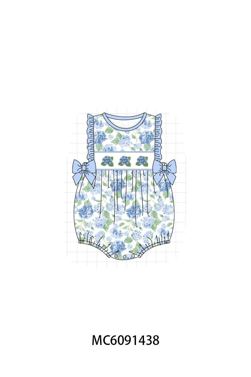 PO107 Blue floral print ruffle collection  ETA MARCH