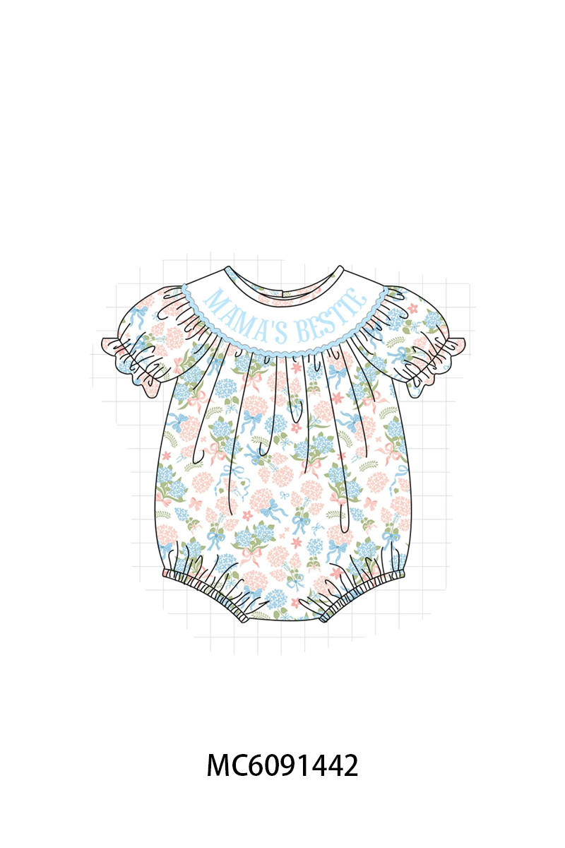 PO107 Pink&blue floral mama's bestle embroidery collection  ETA MARCH