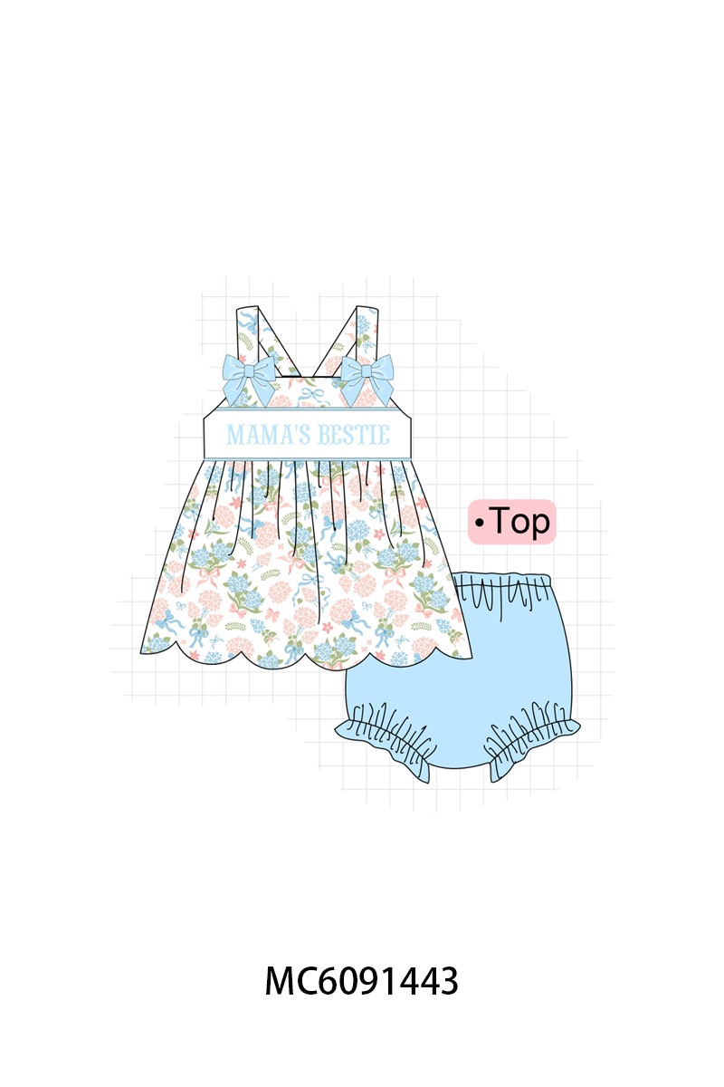 PO107 Pink&blue floral mama's bestle embroidery collection  ETA MARCH
