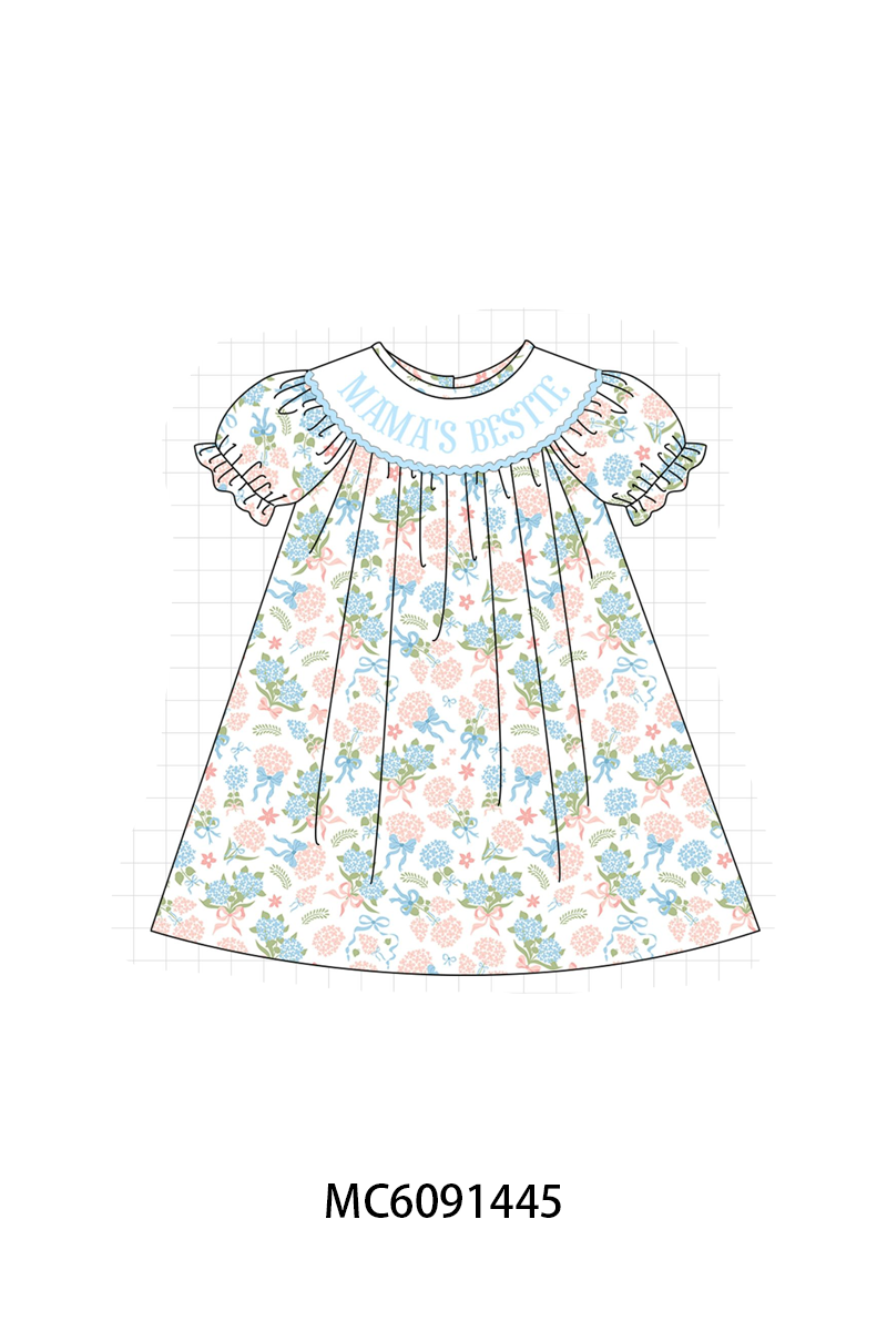 PO107 Pink&blue floral mama's bestle embroidery collection  ETA MARCH