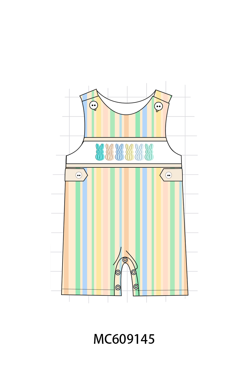ETA MARCH 2026-po104 Multicolored stripe easter bunny embroidery collection