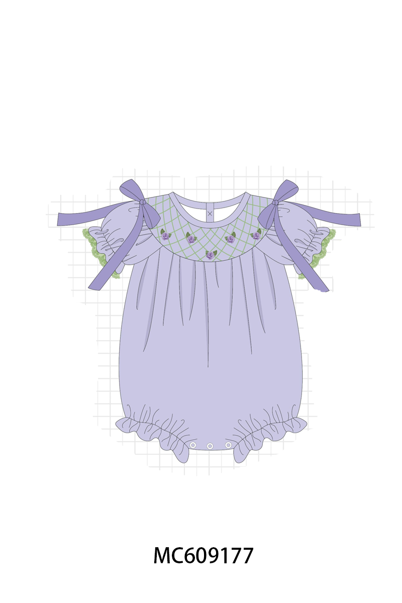 ETA MARCH 2026-po104 Lavender floral smocked ruffle collection