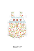 ETA MARCH 2026-po104 Blue floral 3D organza smocked gingham collection