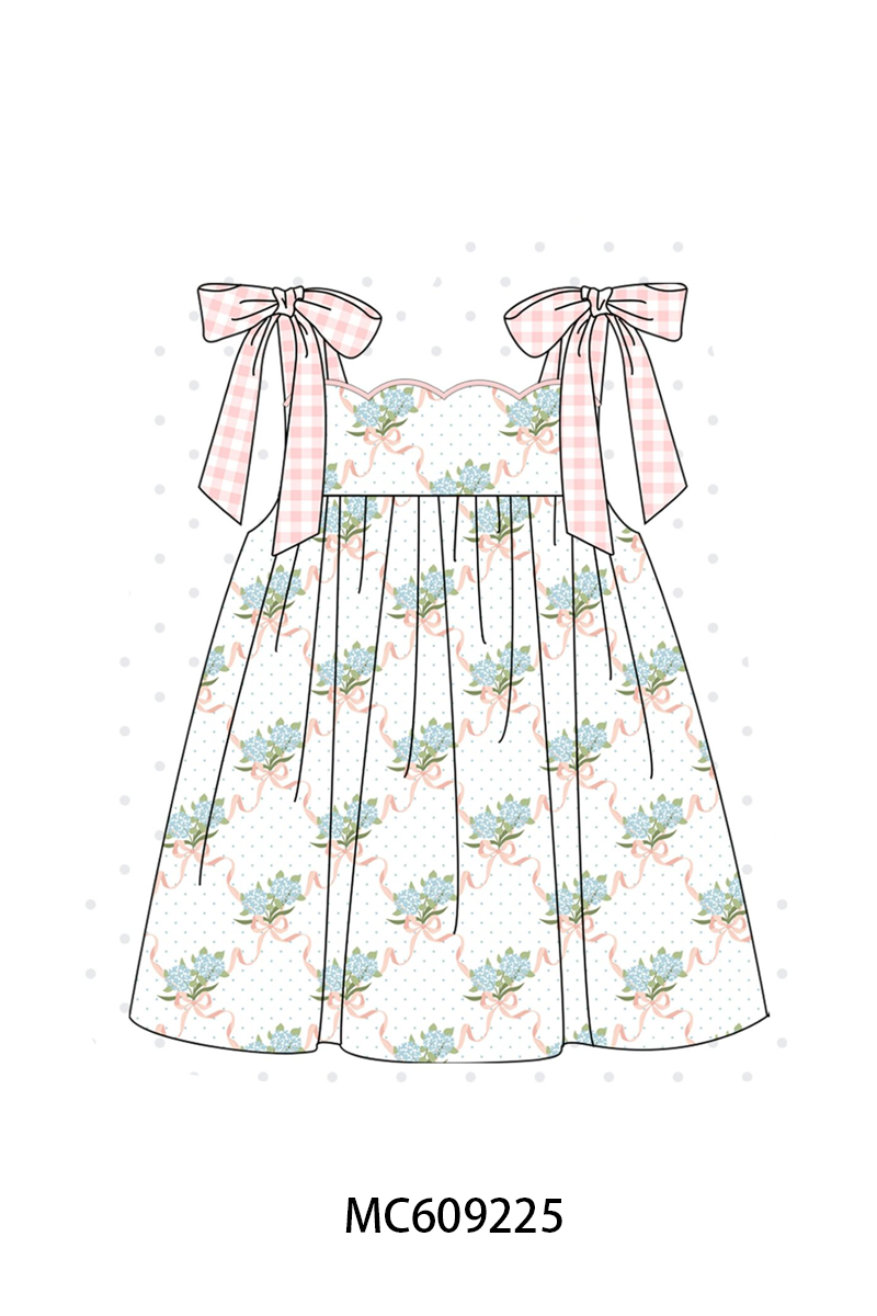 ETA MARCH 2026-po104 Pink bow hydrangea lace gingham collection