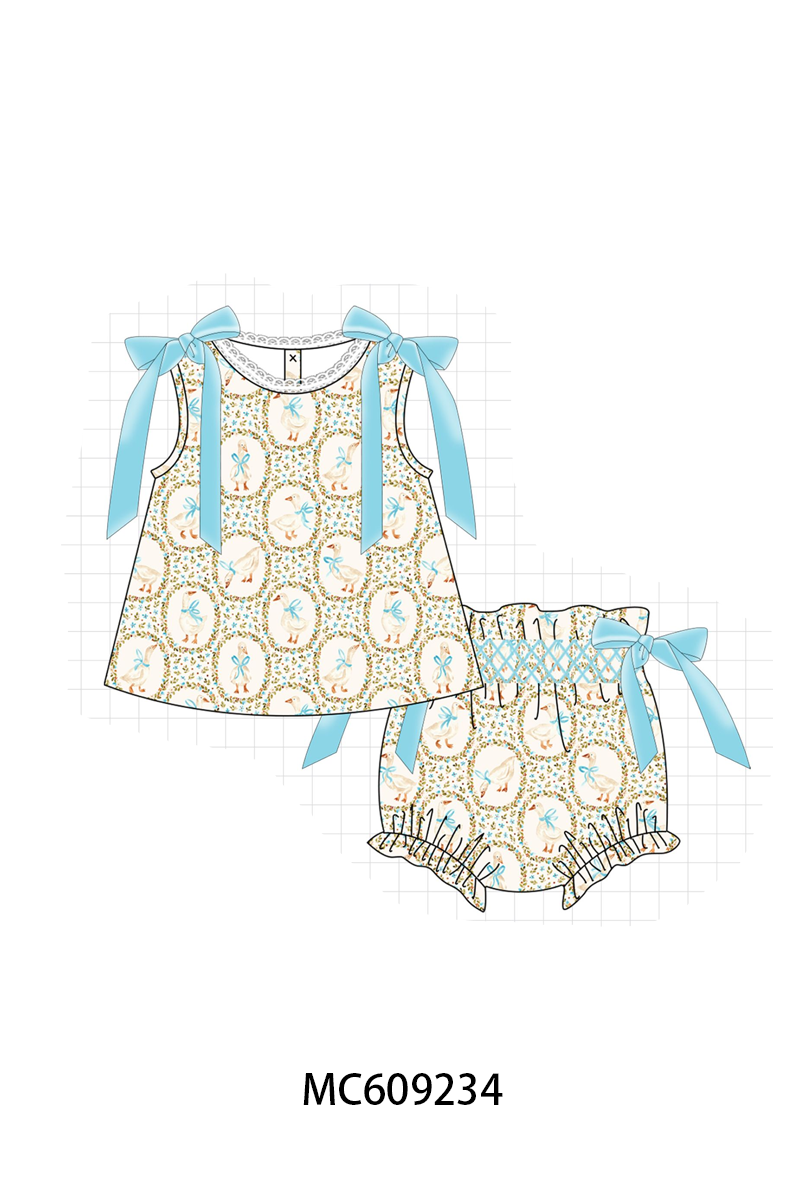 ETA MARCH 2026-po104 Blue goose floral ruffle collection