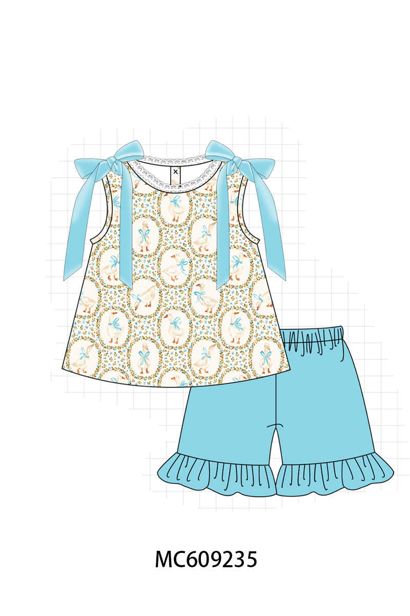 ETA MARCH 2026-po104 Blue goose floral ruffle collection