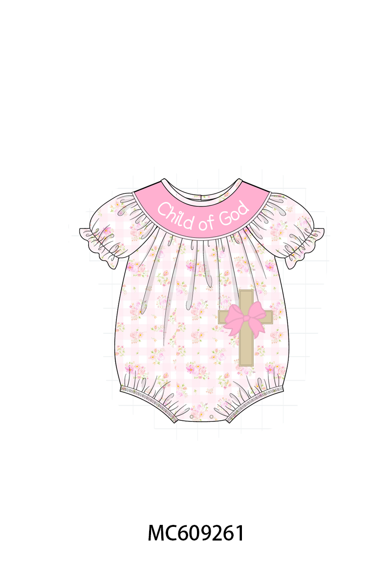 ETA MARCH 2026-po104 Pink child of god embroidery cross floral collection