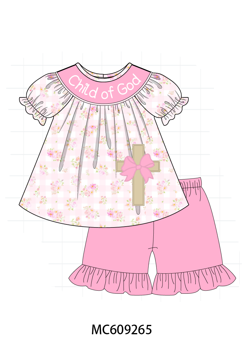 ETA MARCH 2026-po104 Pink child of god embroidery cross floral collection