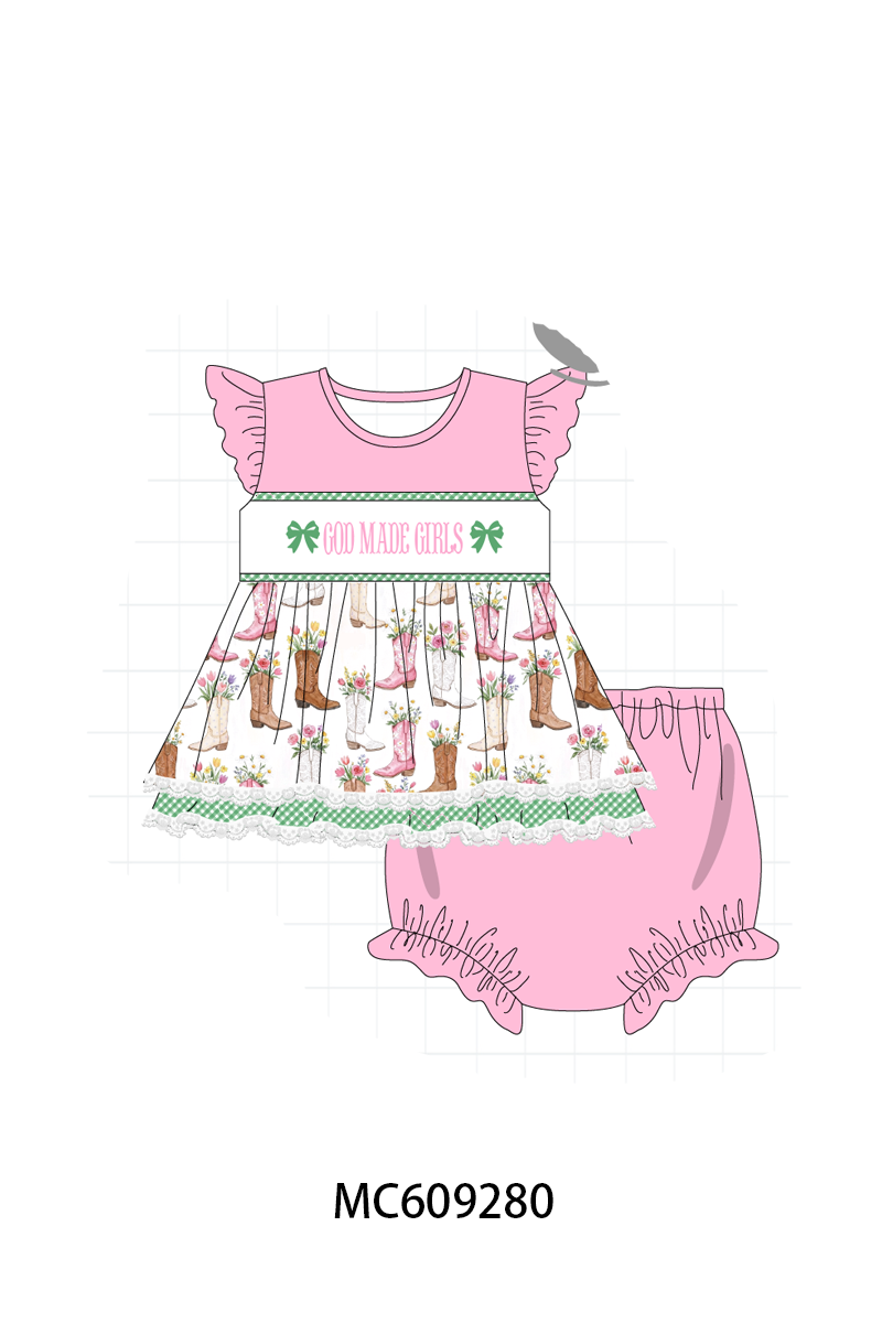 ETA MARCH 2026-po104 Pink god made girls embroidery boots collection