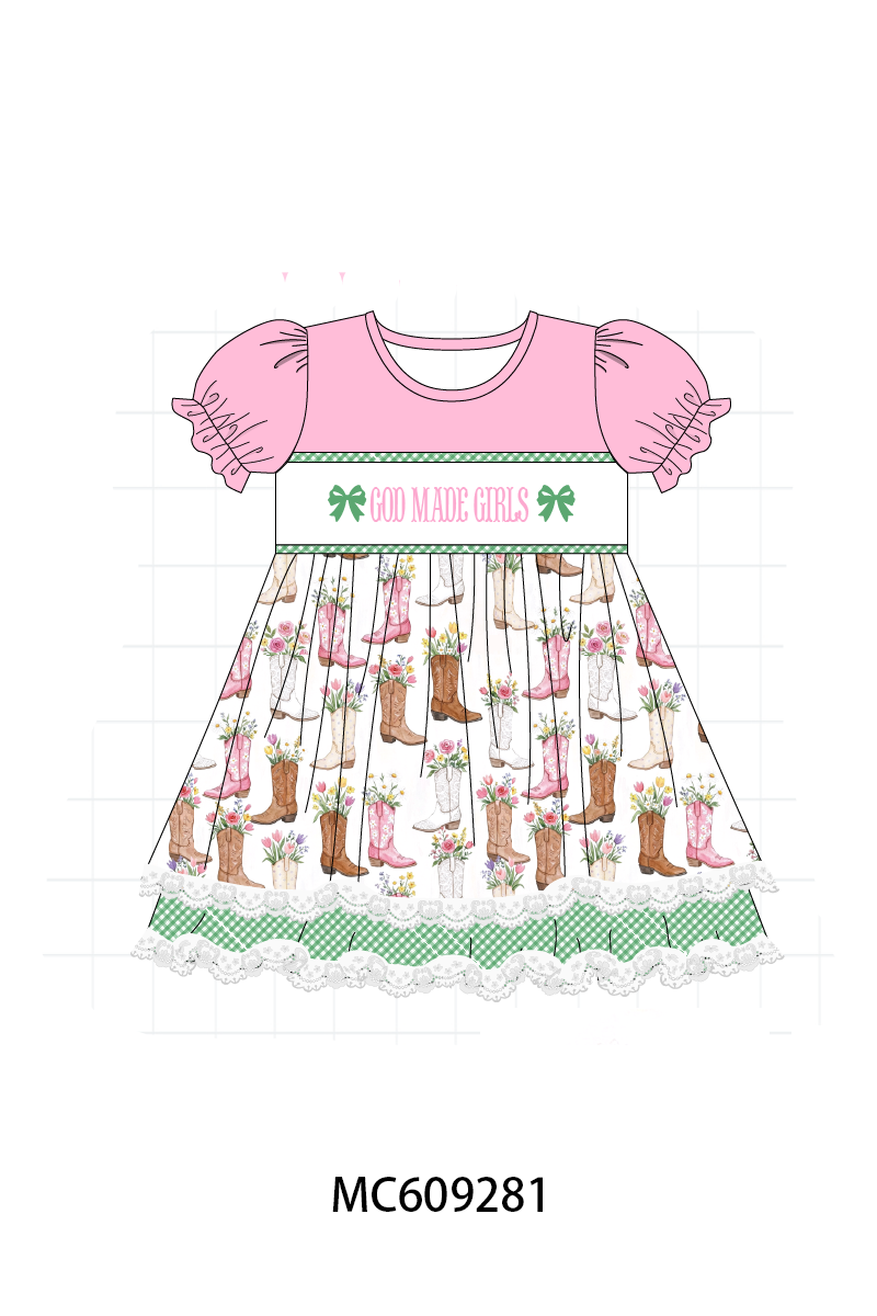 ETA MARCH 2026-po104 Pink god made girls embroidery boots collection