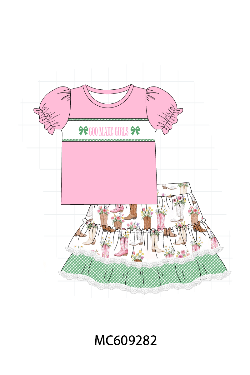 ETA MARCH 2026-po104 Pink god made girls embroidery boots collection