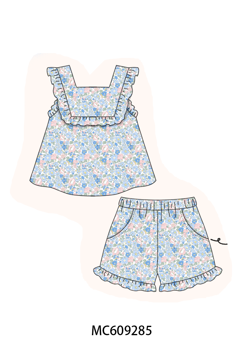 ETA MARCH 2026-po104 Blue floral ruffle collection
