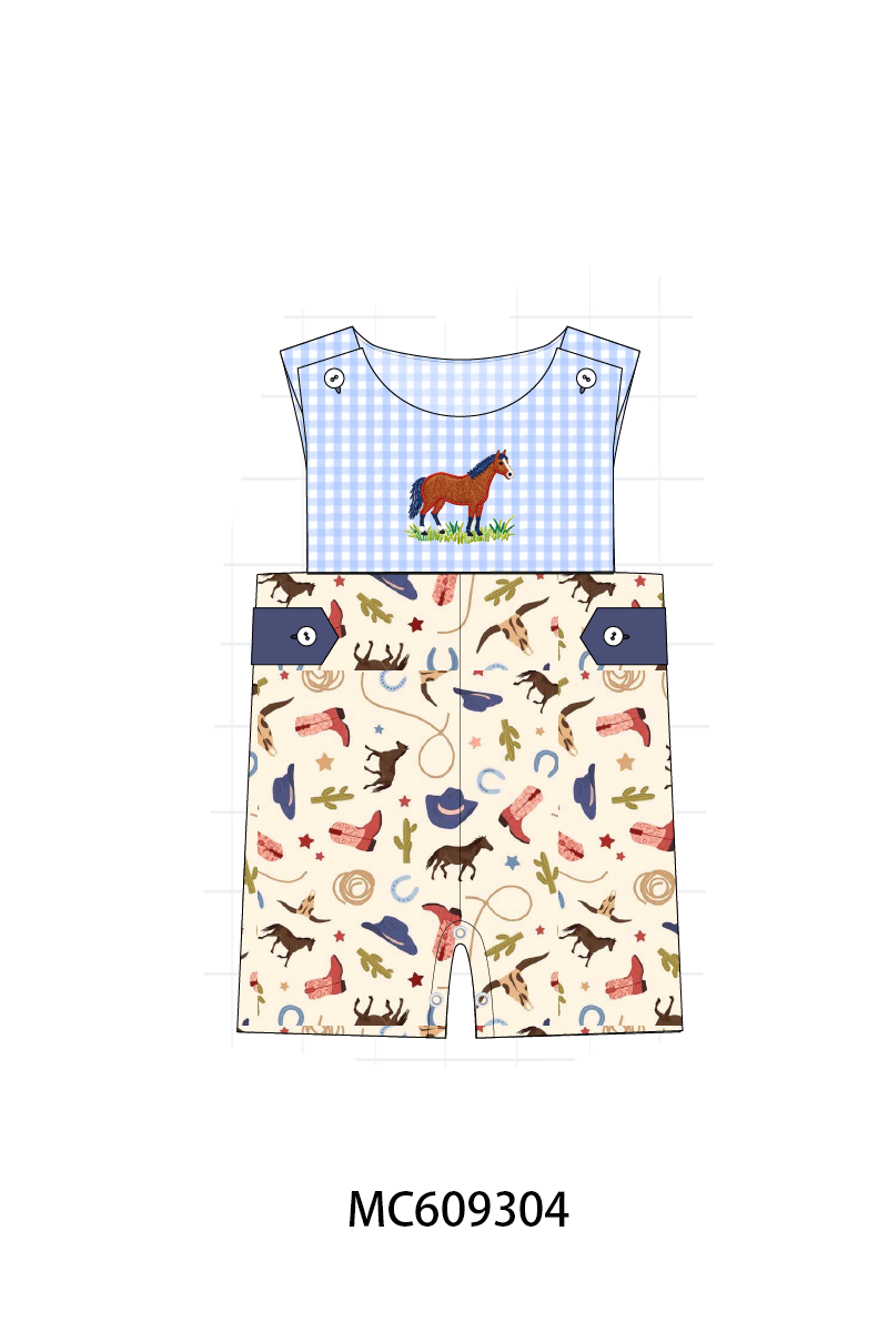 ETA MARCH 2026-po104 Pink&navy horse embroidery cowboy collection