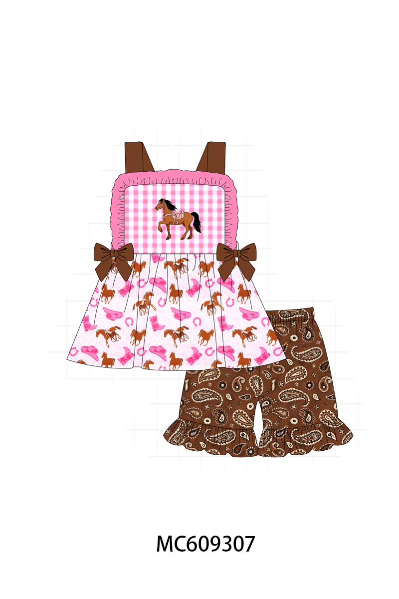 ETA MARCH 2026-po104 Pink&navy horse embroidery cowboy collection