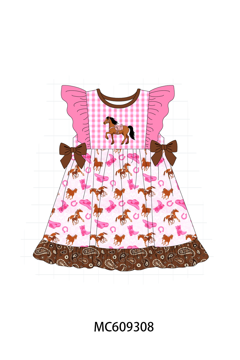 ETA MARCH 2026-po104 Pink&navy horse embroidery cowboy collection