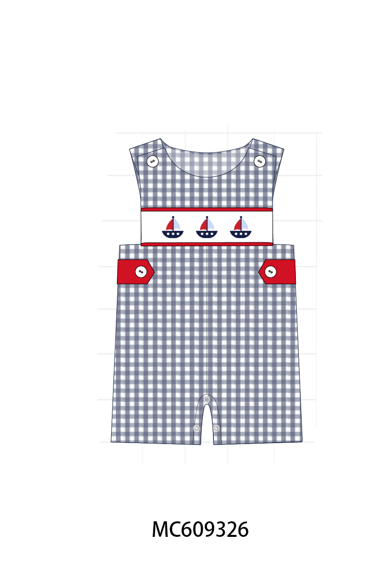 ETA MARCH 2026-po104 Red sailboat embroidery ruffle collection