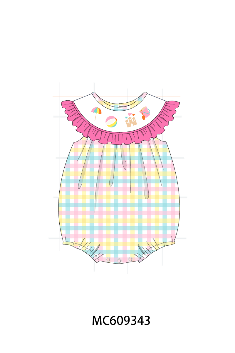 ETA MARCH 2026-po104 Pink&mint beach embroidery plaid collection