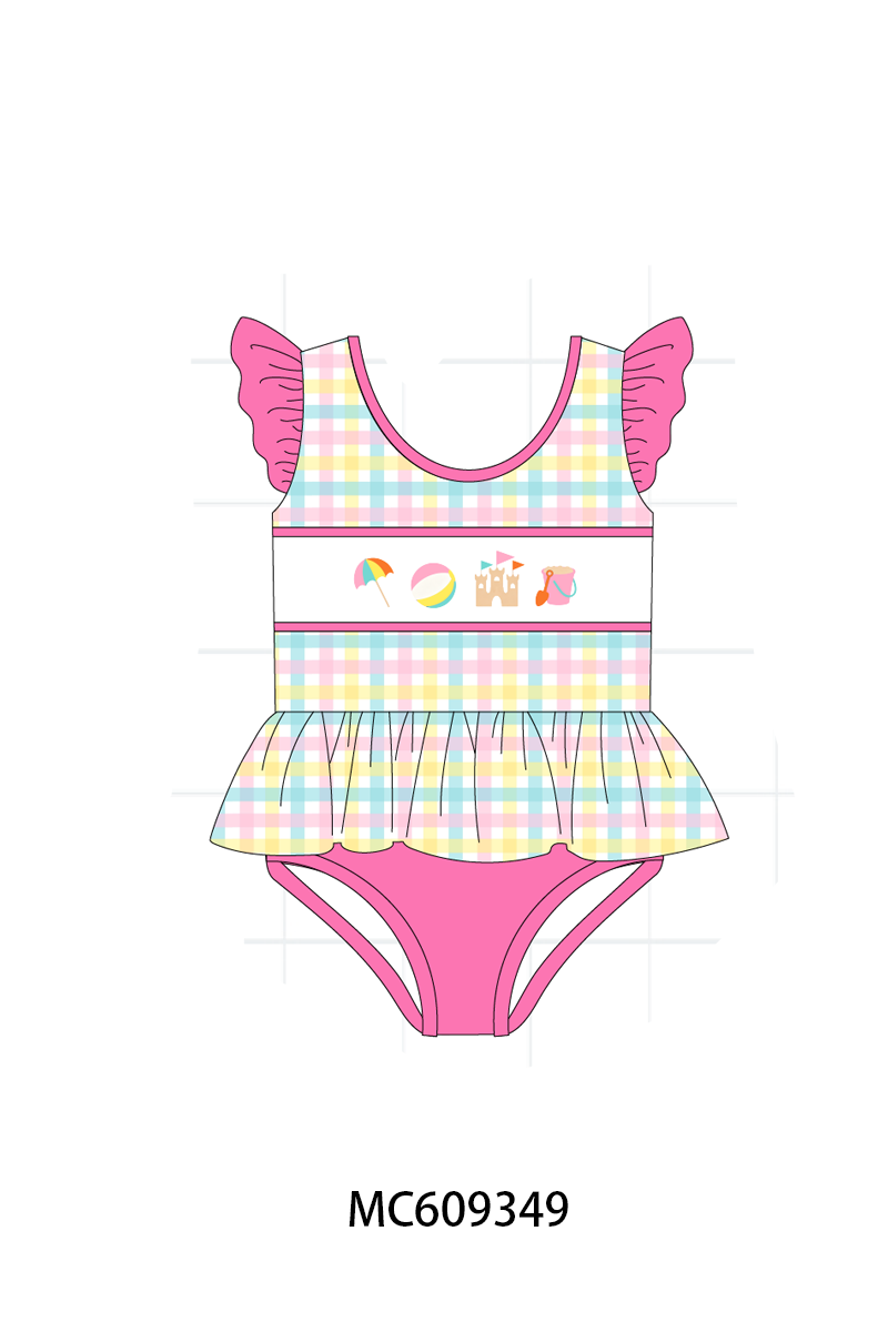ETA MARCH 2026-po104 Pink&mint beach embroidery plaid collection