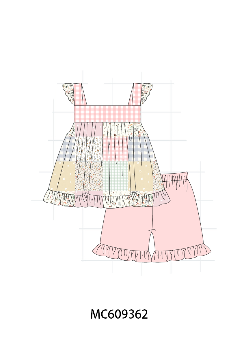 ETA MARCH 2026-po104 Pink floral patchwork ruffle collection 1
