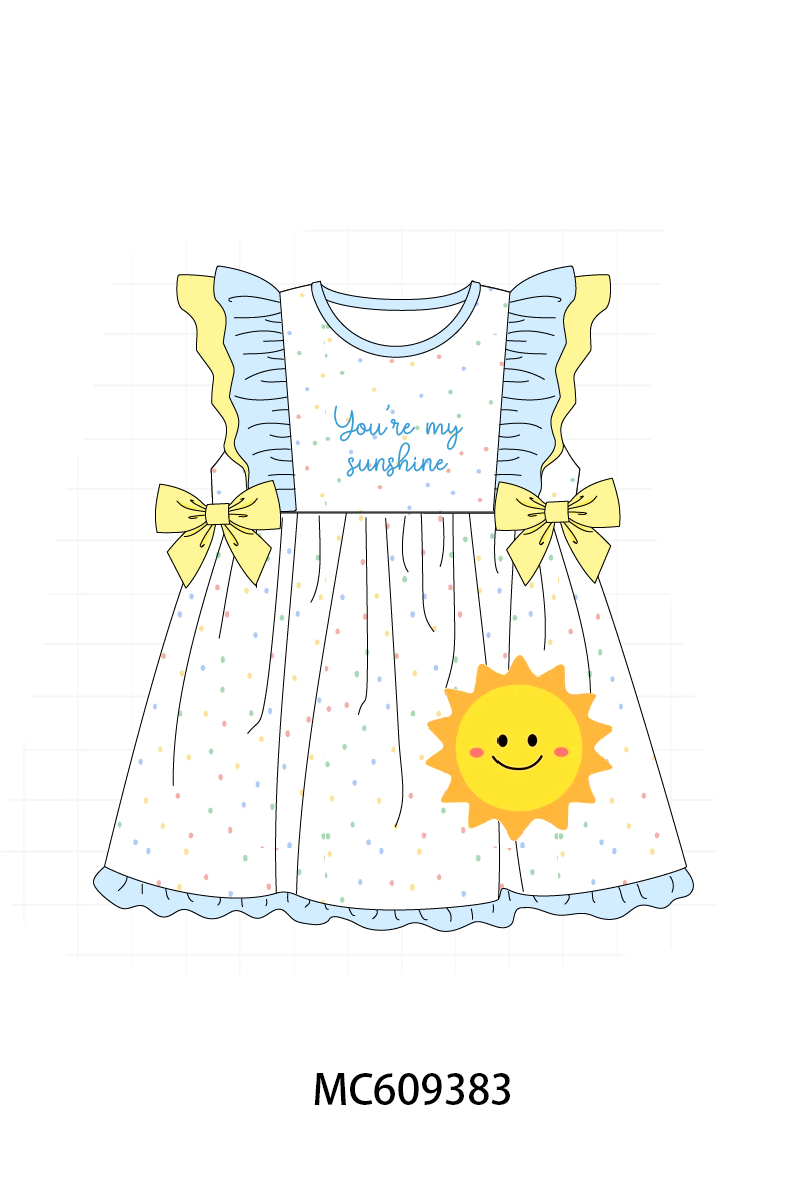 ETA MARCH 2026-po104 Blue you're my sunshine embroidery ruffle collection