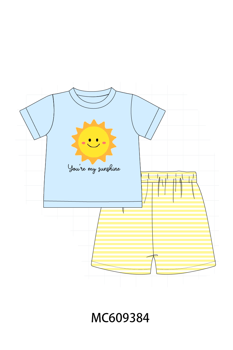ETA MARCH 2026-po104 Blue you're my sunshine embroidery ruffle collection