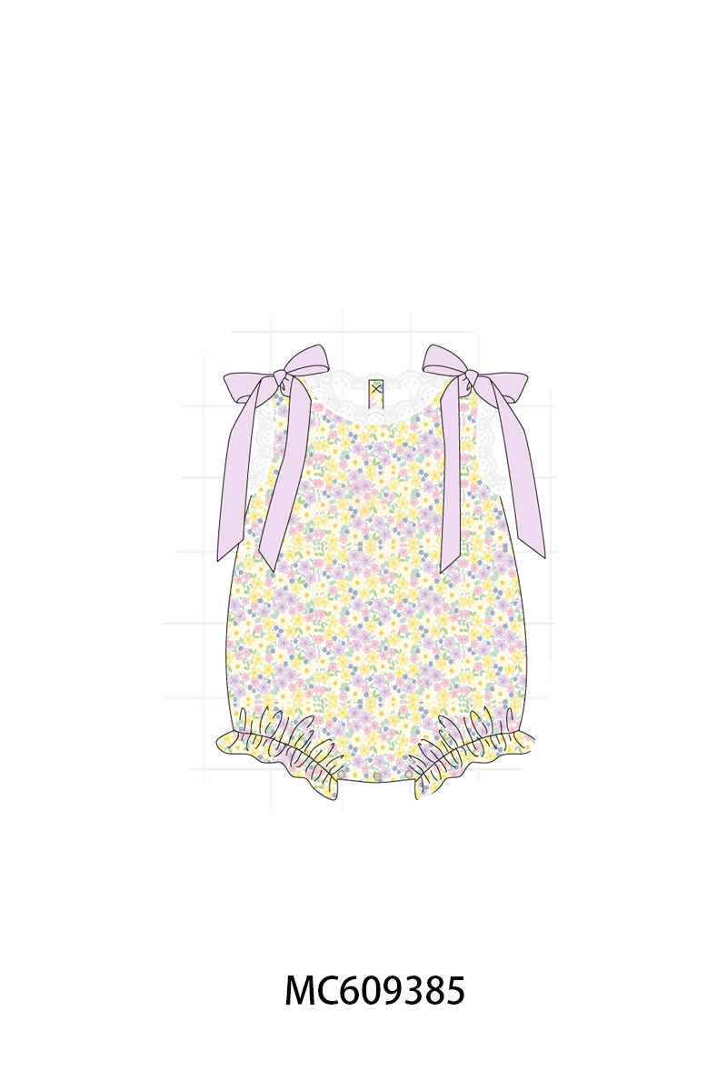 ETA MARCH 2026-po104 Purple floral  embroidery ruffle collection