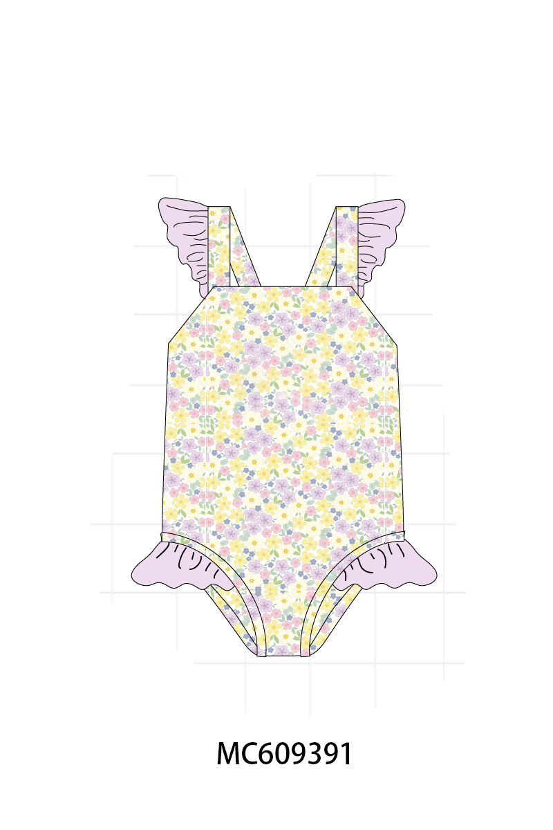 ETA MARCH 2026-po104 Purple floral  embroidery ruffle collection