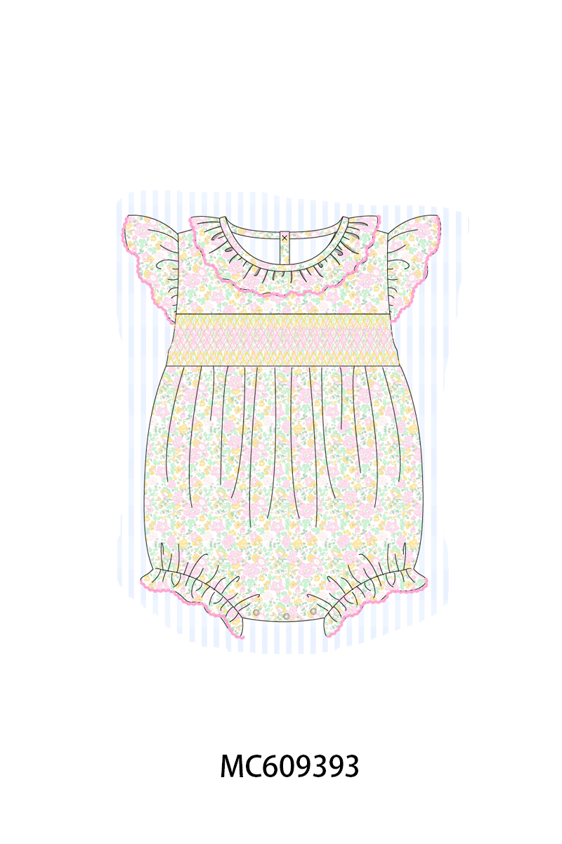 ETA MARCH 2026-po104 Floral smocked ruffle collection