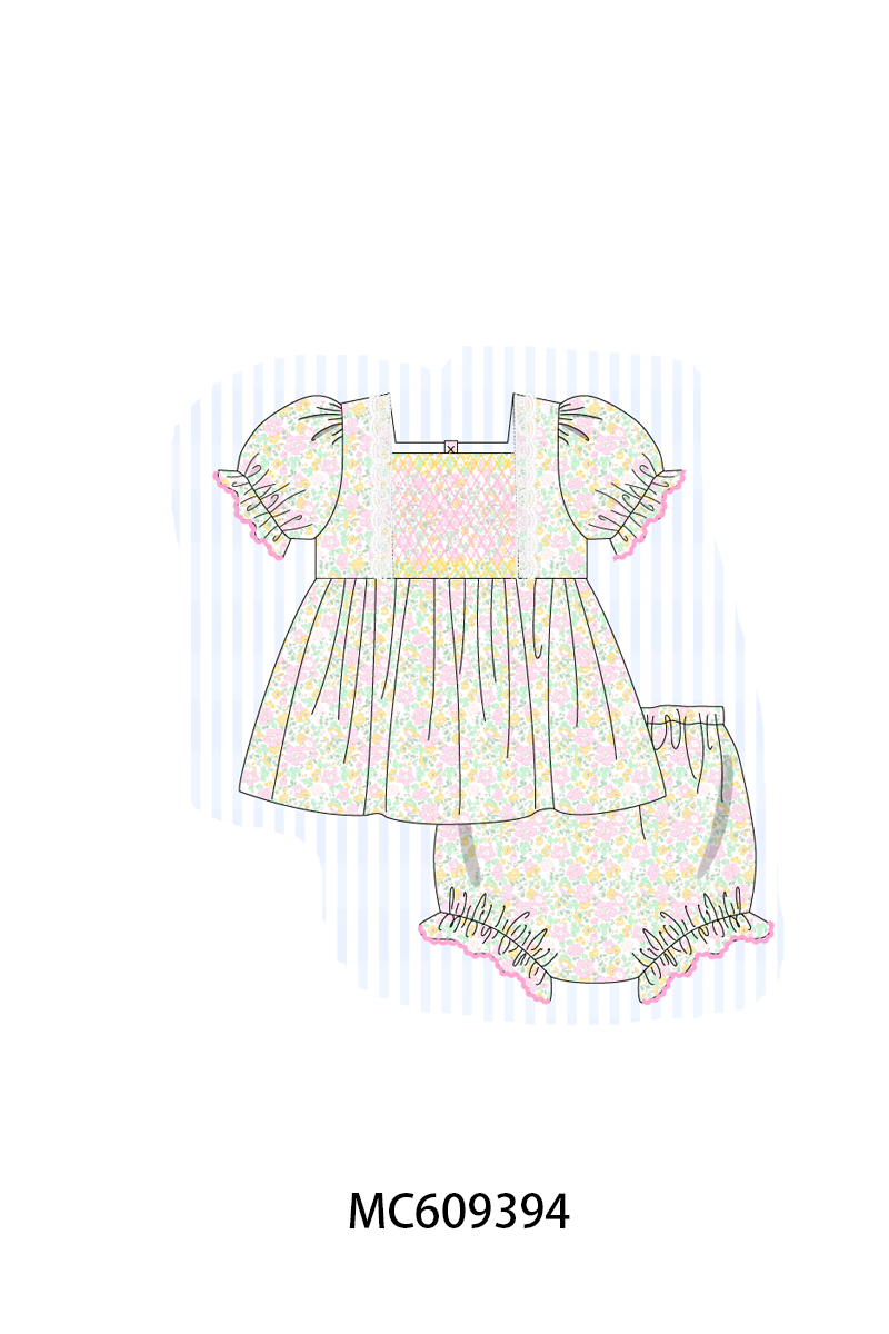 ETA MARCH 2026-po104 Floral smocked ruffle collection
