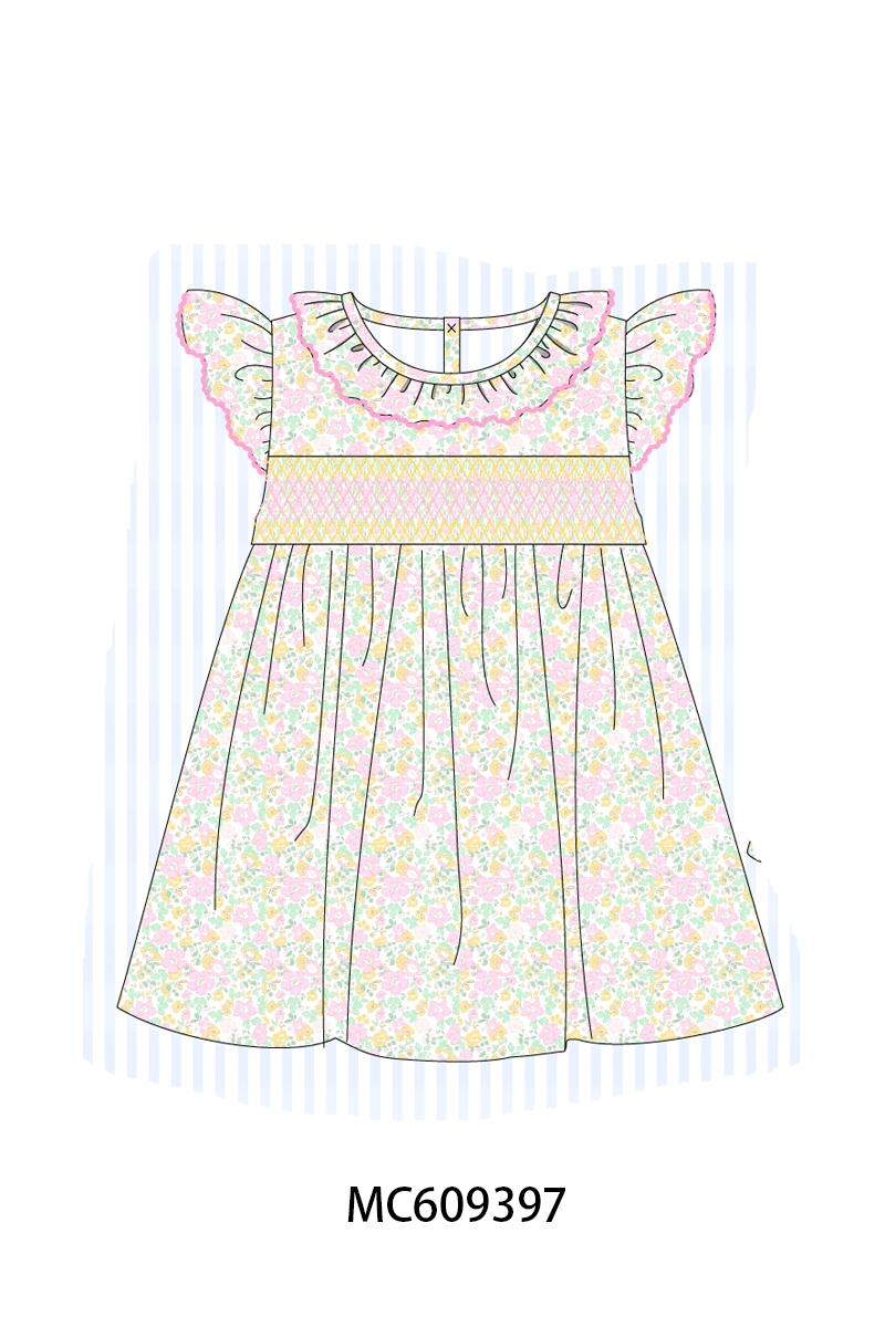 ETA MARCH 2026-po104 Floral smocked ruffle collection
