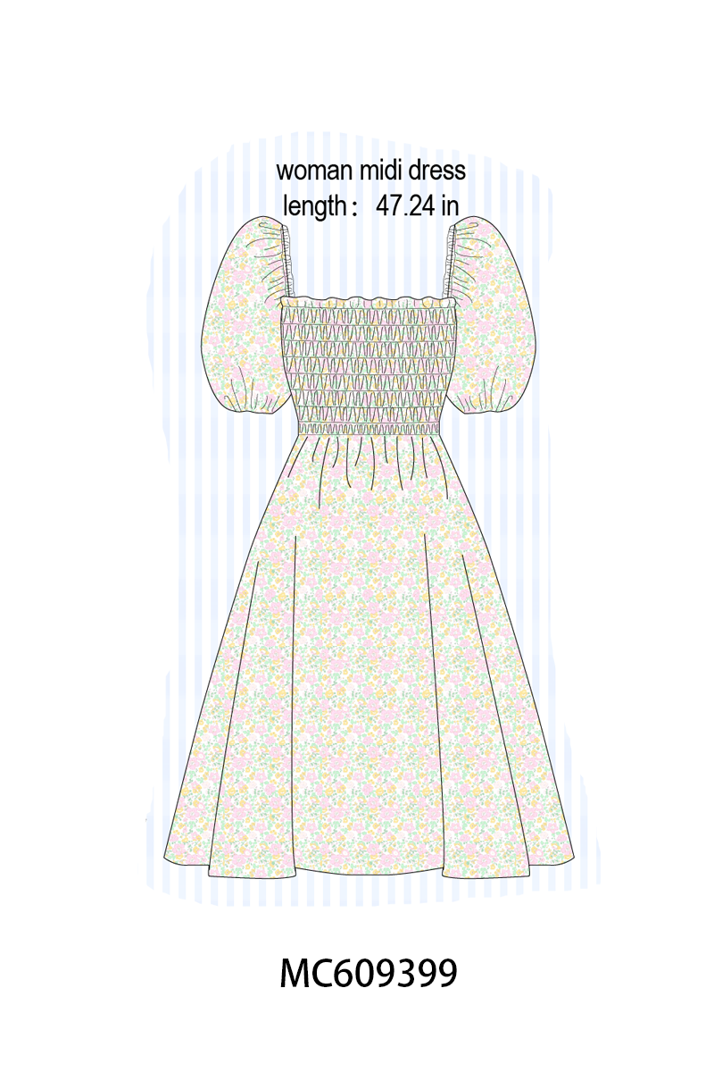 ETA MARCH 2026-po104 Floral smocked ruffle collection