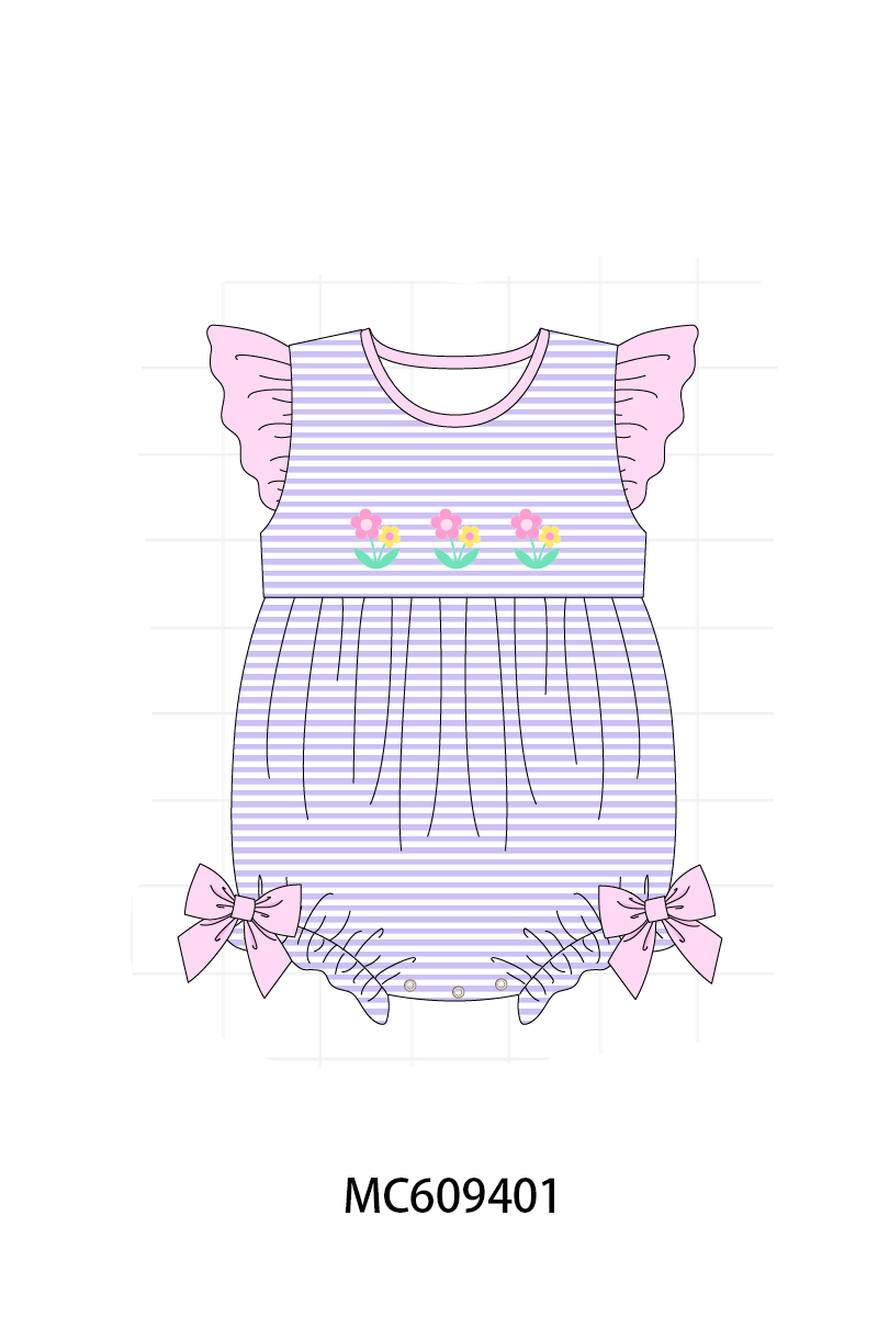 ETA MARCH 2026-po104 Purple stripe floral embroidery collection