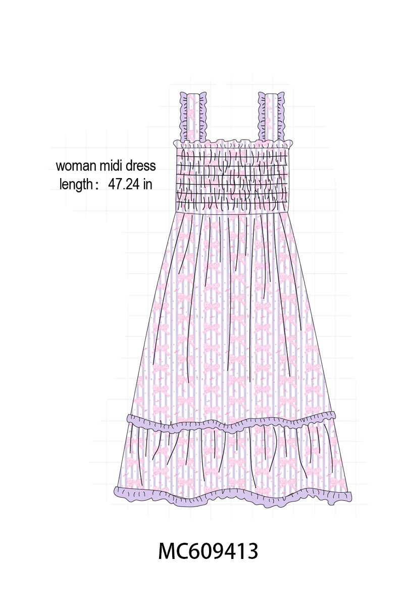 ETA MARCH 2026-po104 Lavender bow ruffle collection