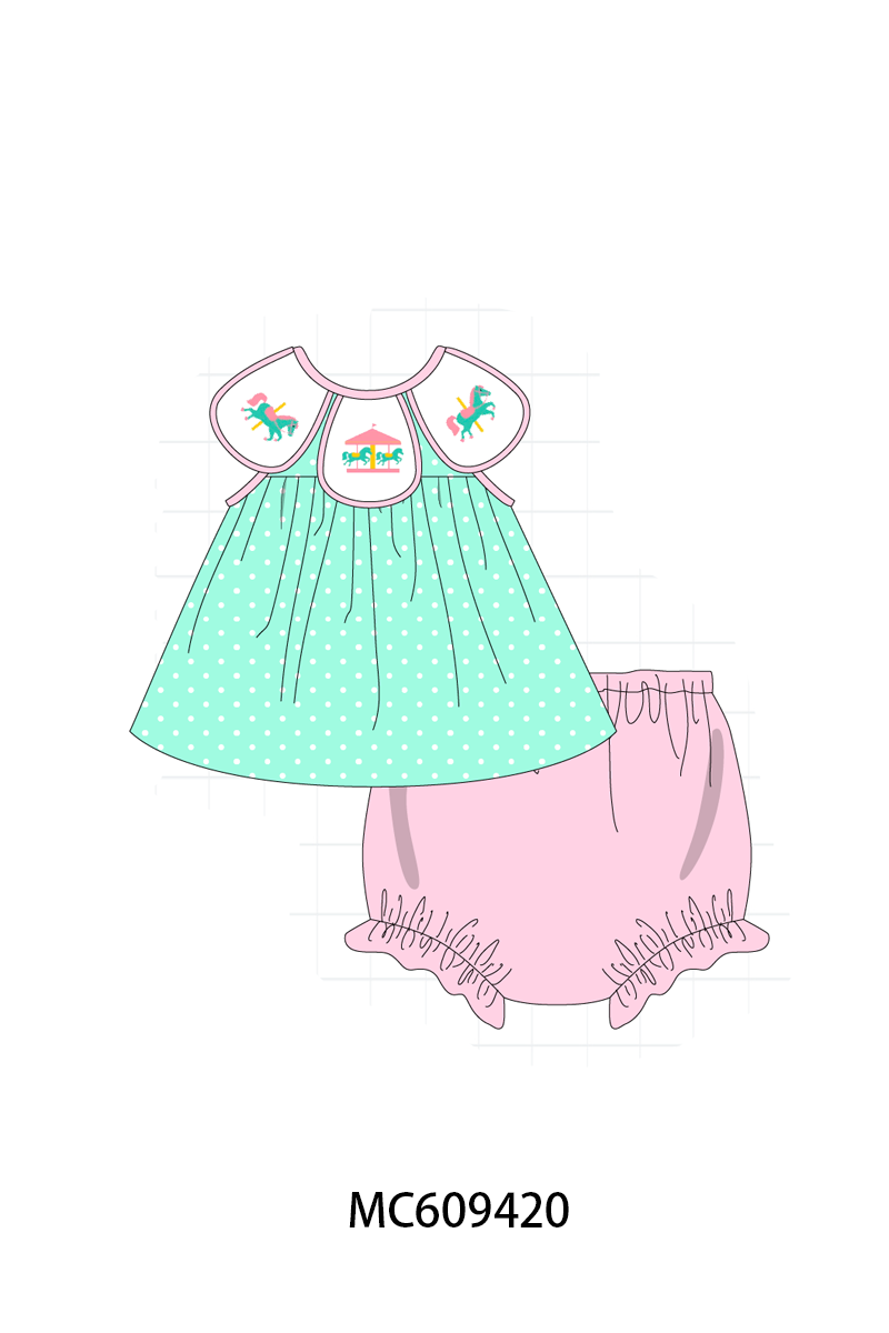ETA MARCH 2026-po104 Green carousel embroidery collection