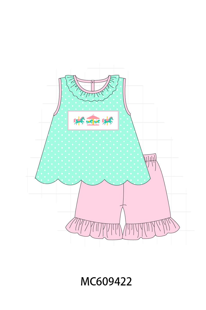 ETA MARCH 2026-po104 Green carousel embroidery collection