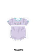 ETA MARCH 2026-po104 Purple easter bunny embroidery ruffle collection