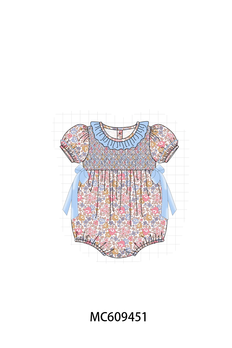 ETA MARCH 2026-po104 Blue floral smocked collection