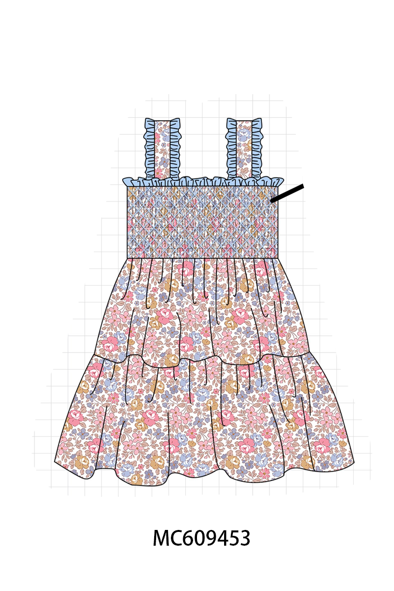 ETA MARCH 2026-po104 Blue floral smocked collection