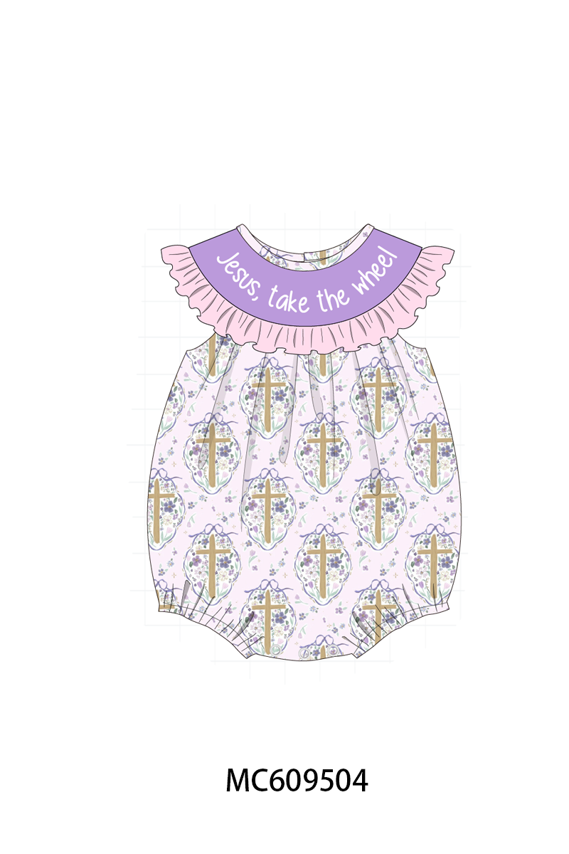 ETA MARCH 2026-po104 Purple&teal jesus take the wheel embroidery collection