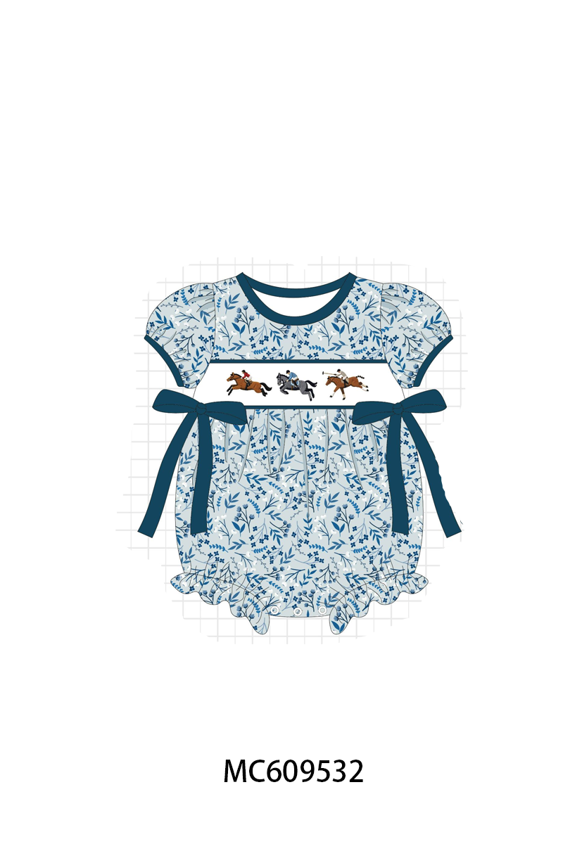 ETA MARCH 2026-po104 Teal horse race embroidery collection