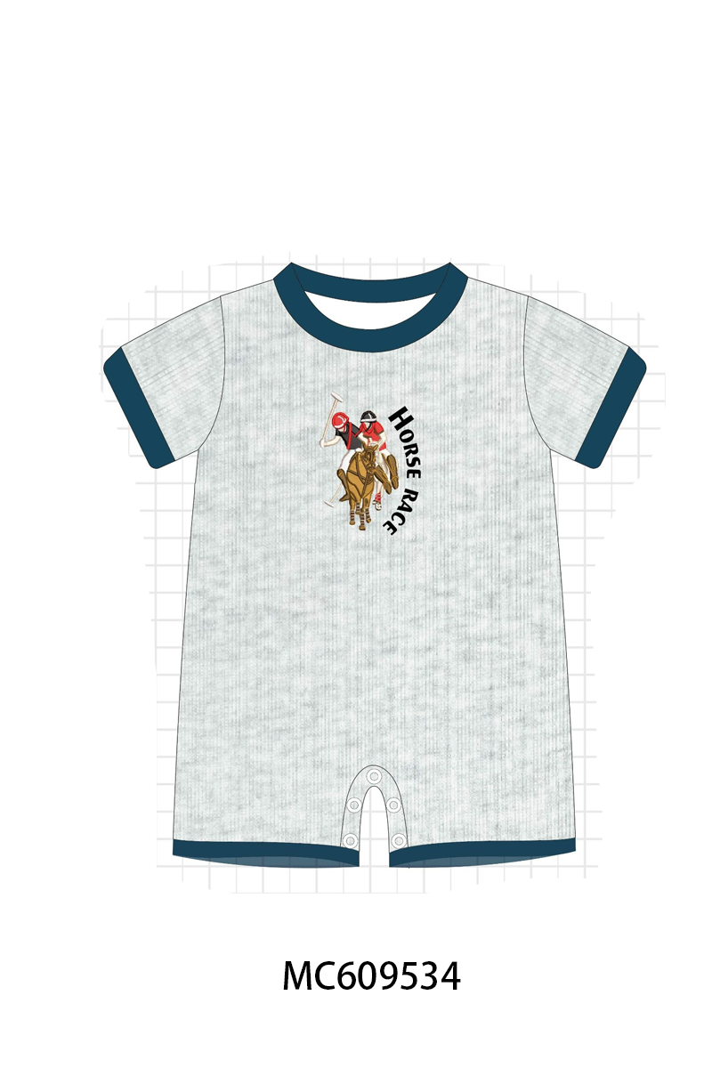 ETA MARCH 2026-po104 Teal horse race embroidery collection