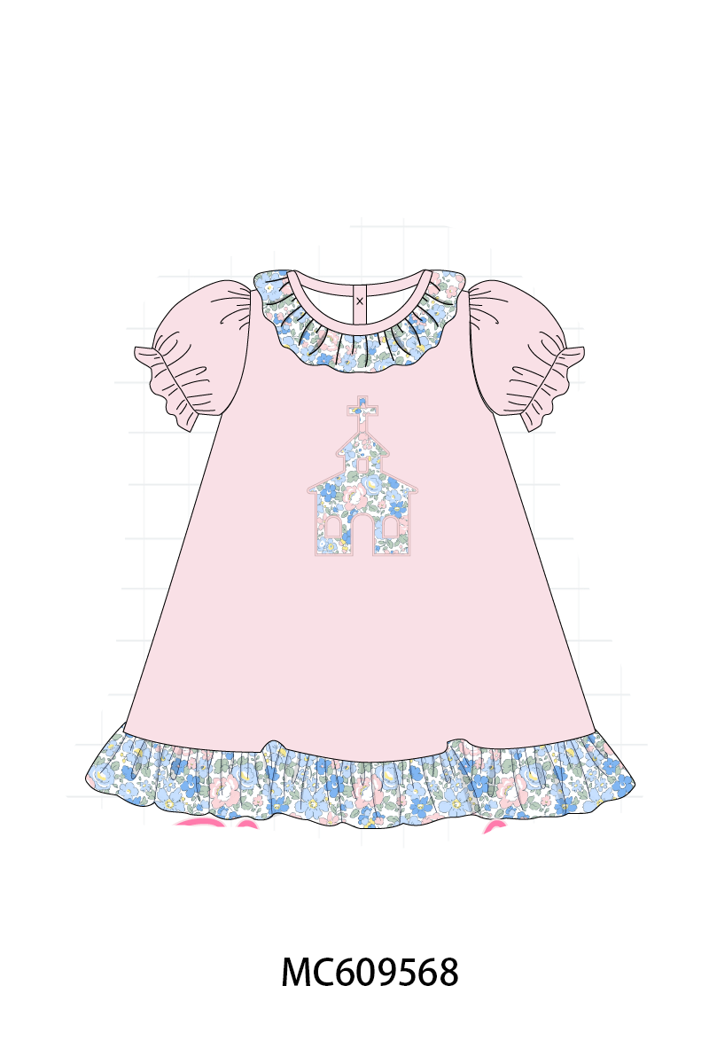 ETA MARCH 2026-po104 Pink&green castle applique floral collection