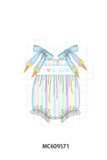 ETA MARCH 2026-po104 Blue I love ice cream embroidery stripe collection