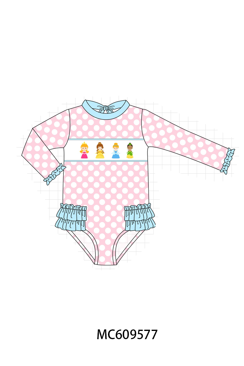 ETA MARCH 2026-po104 Pink princess embroidery swimsuit collection