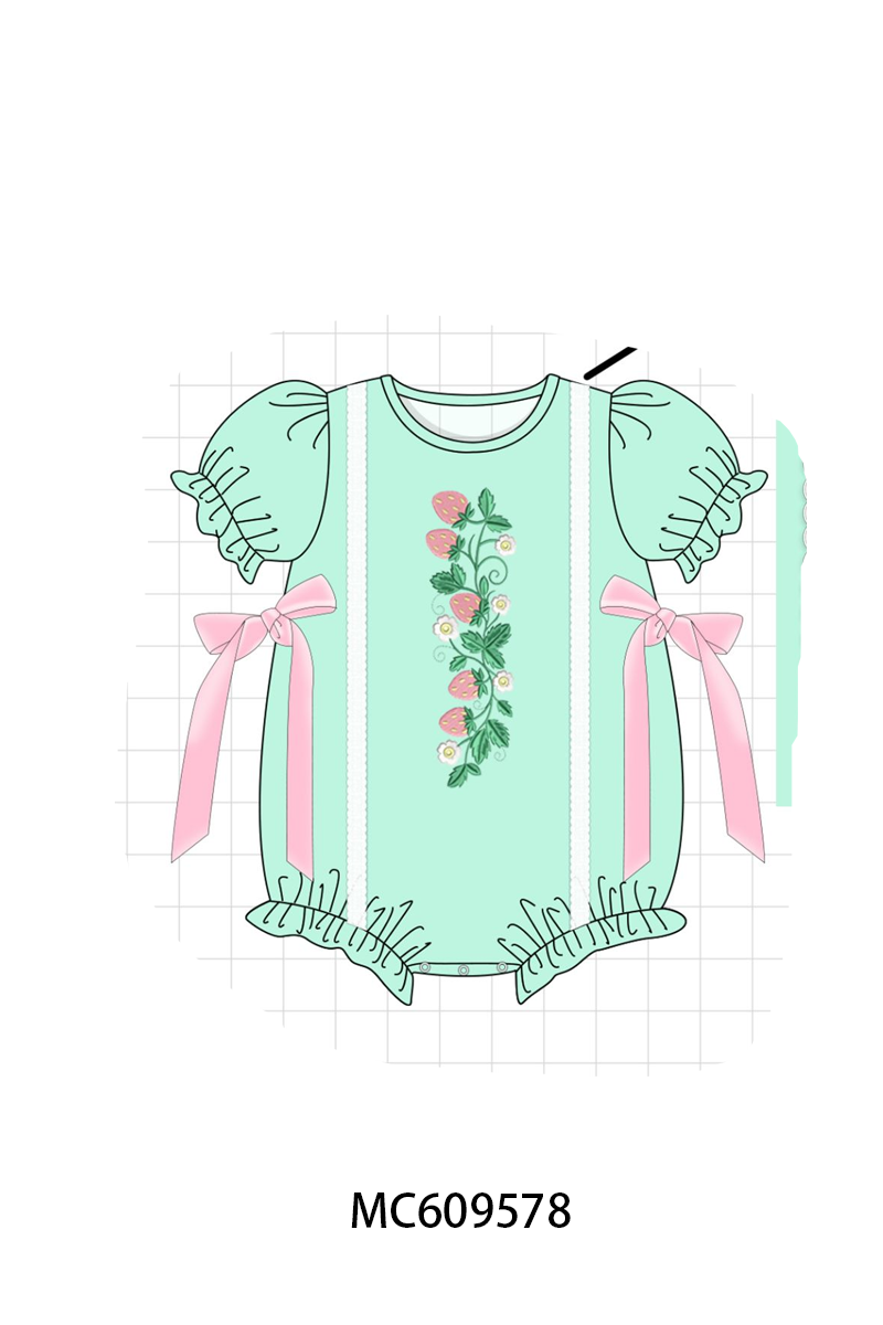ETA MARCH 2026-po104 Green strawberry embroidery collection