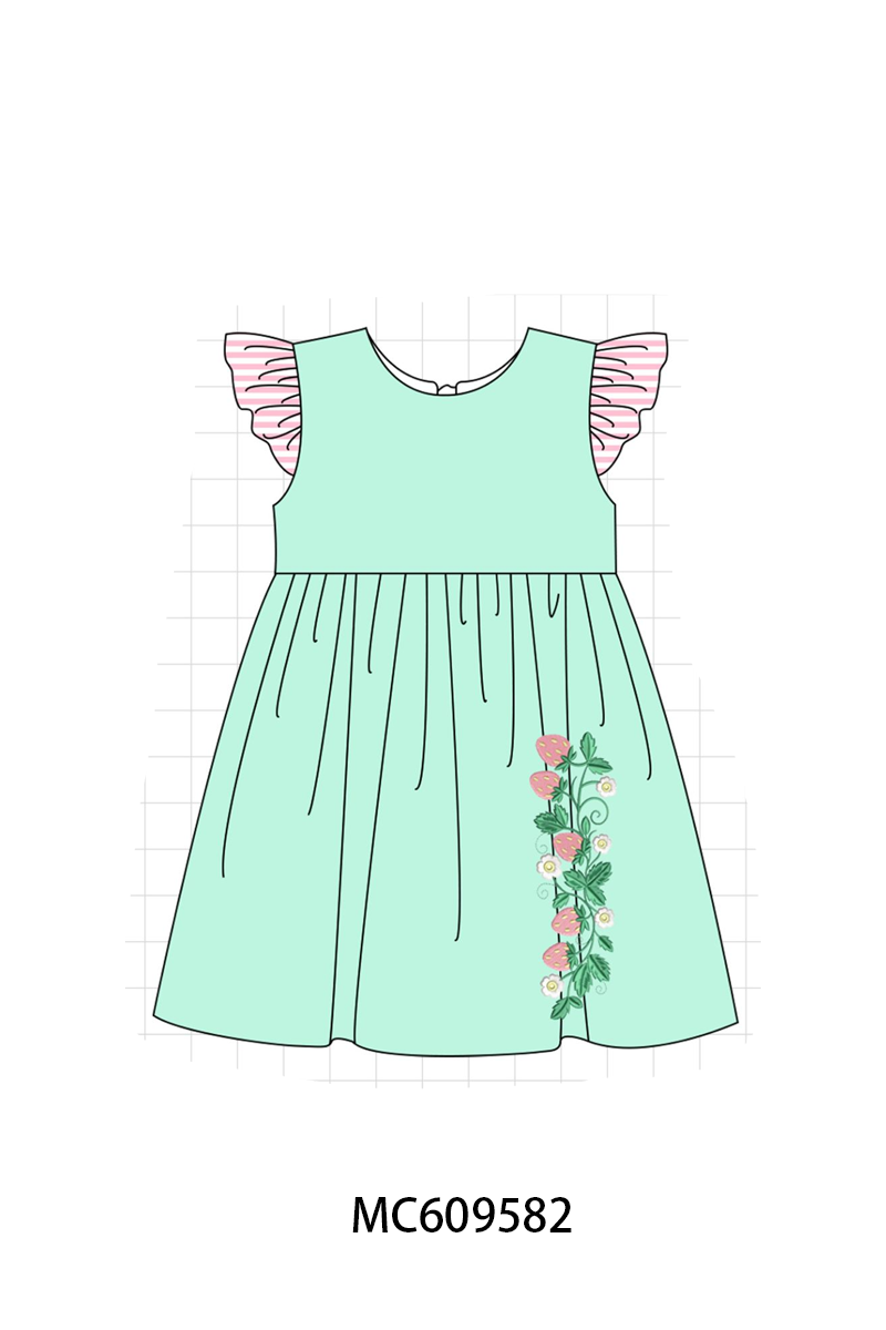 ETA MARCH 2026-po104 Green strawberry embroidery collection