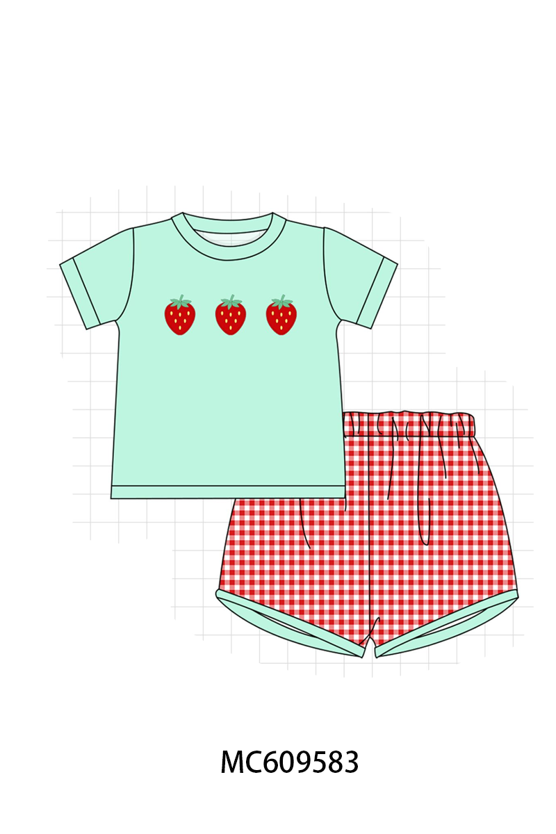 ETA MARCH 2026-po104 Green strawberry embroidery collection
