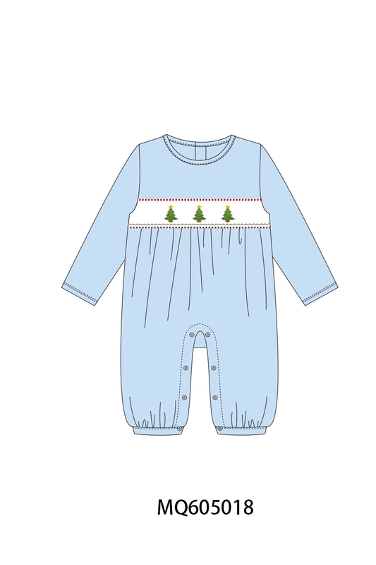 PO91 Blue christmas tree embroidery collection - ETA early November to LC